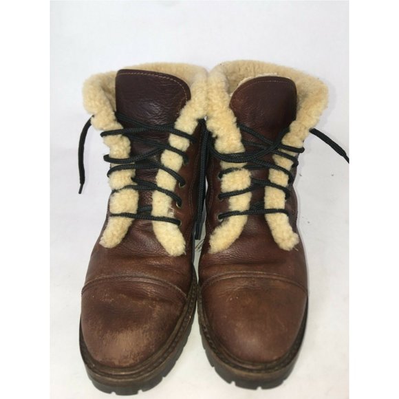 Ralph Lauren Shoes - Ralph Lauren Boots Leather Sherpa Lining Brown 8B